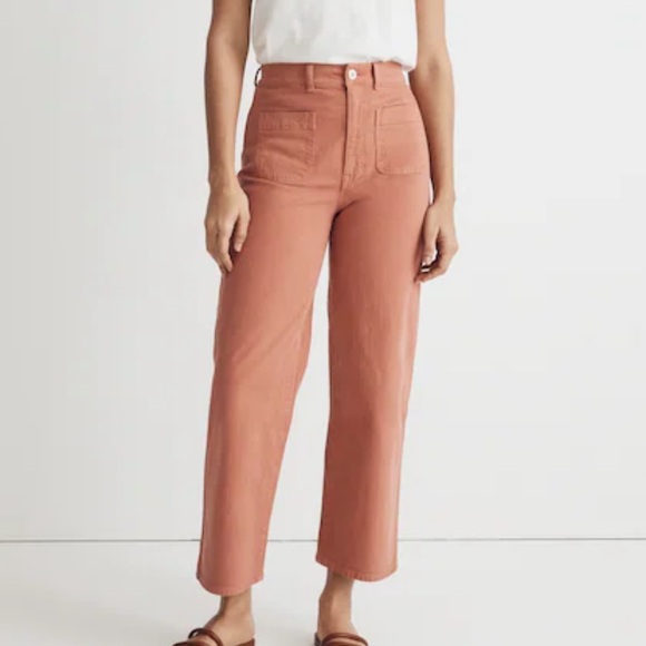 Madewell Emmett 2.0 Wide-Leg Crop Pants Dried Rose Size 26 - Picture 1 of 7